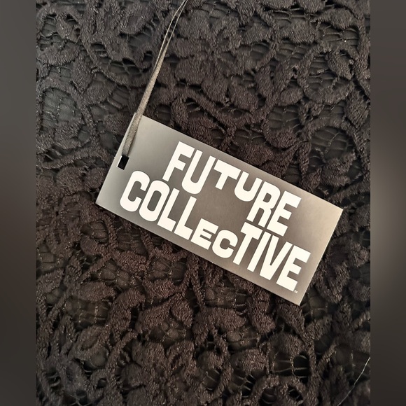 Lace Maxi Skirt With See Through Lace Bottom Sz LG FUTURE COLLECTIVE NEW! - Picture 4 of 4